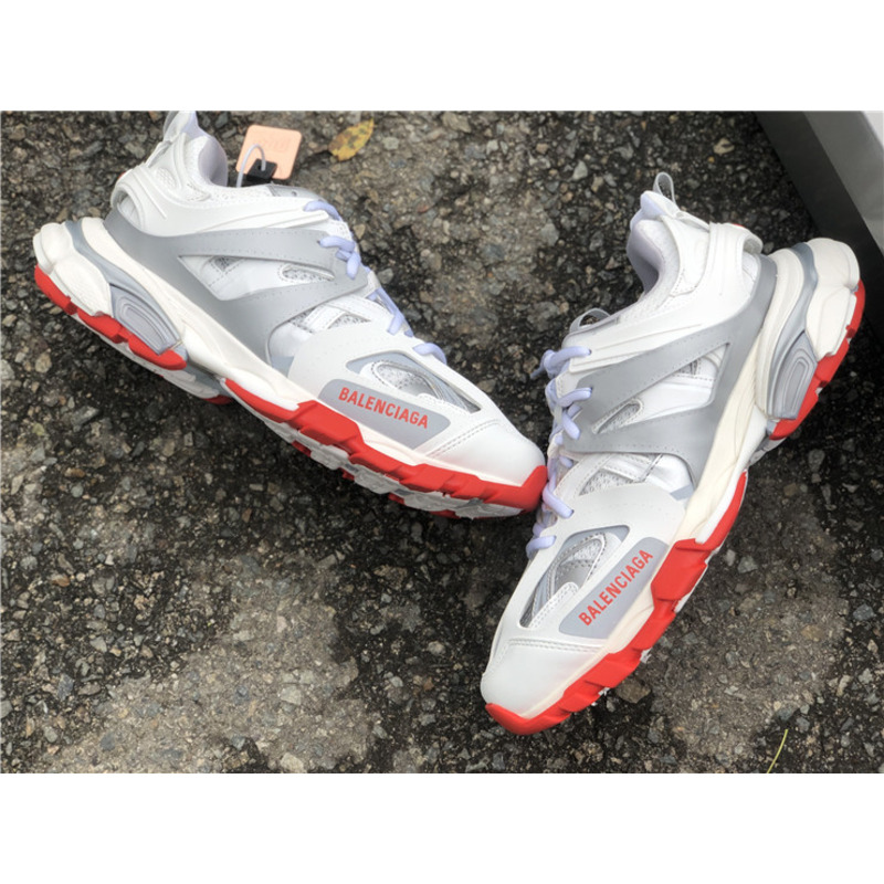 Ba*len*cia*ga 3.0 silver gray red sneakers men women