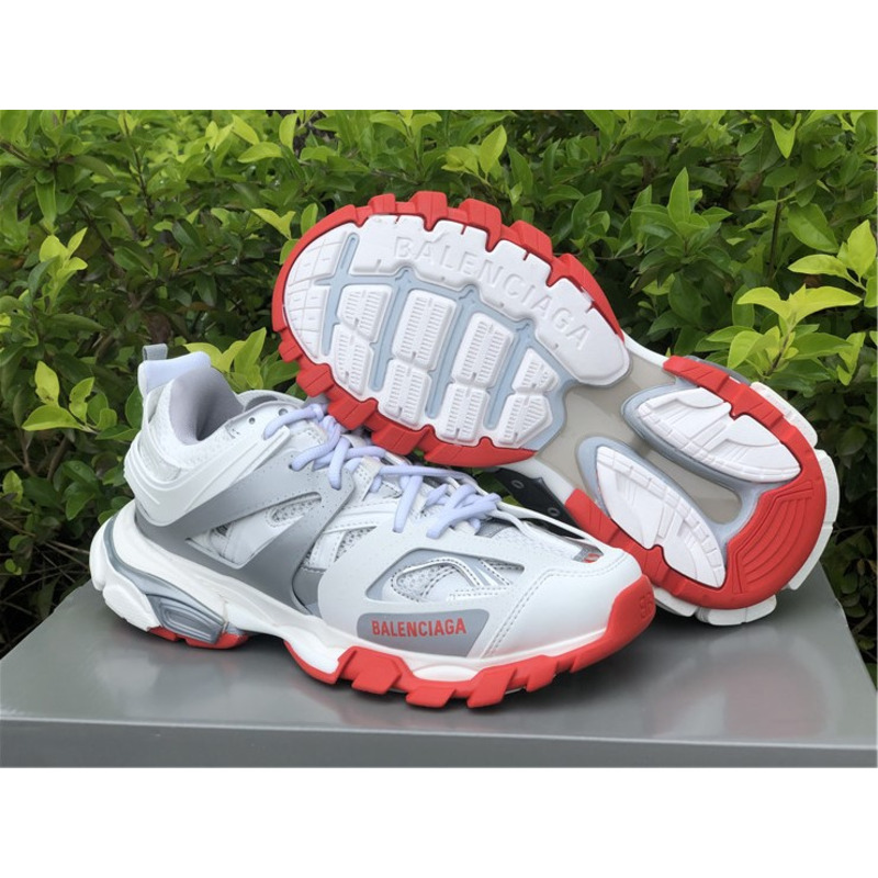 Ba*len*cia*ga 3.0 silver gray red sneakers men women