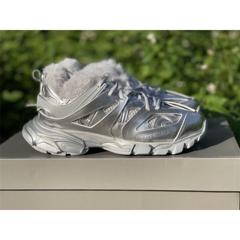 Ba*len*cia*ga 3.0 silver+hair sneakers men women