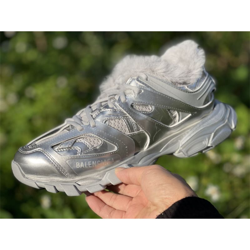 Ba*len*cia*ga 3.0 silver+hair sneakers men women