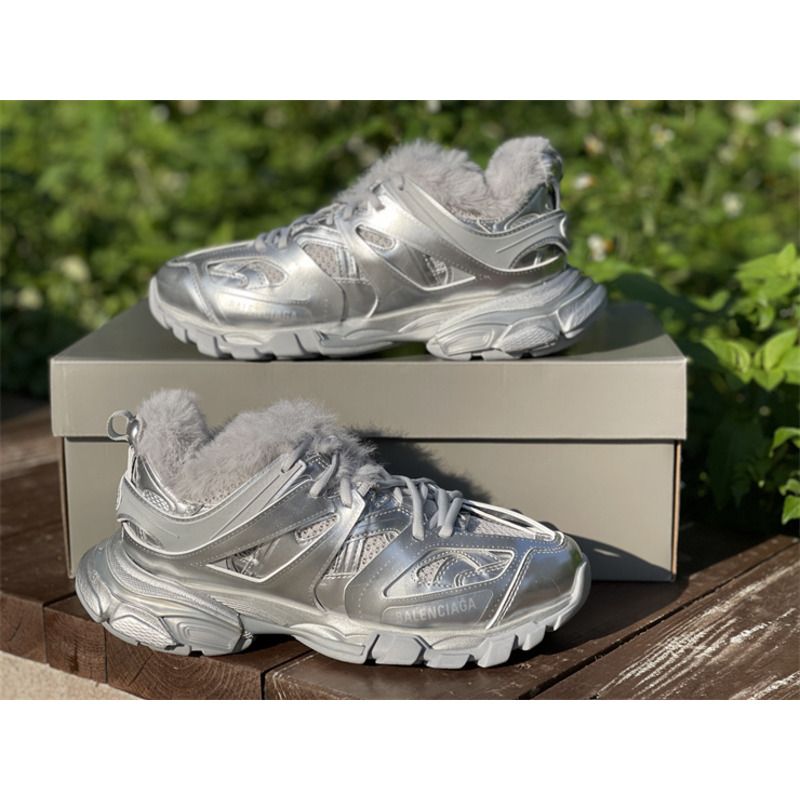 Ba*len*cia*ga 3.0 silver+hair sneakers men women