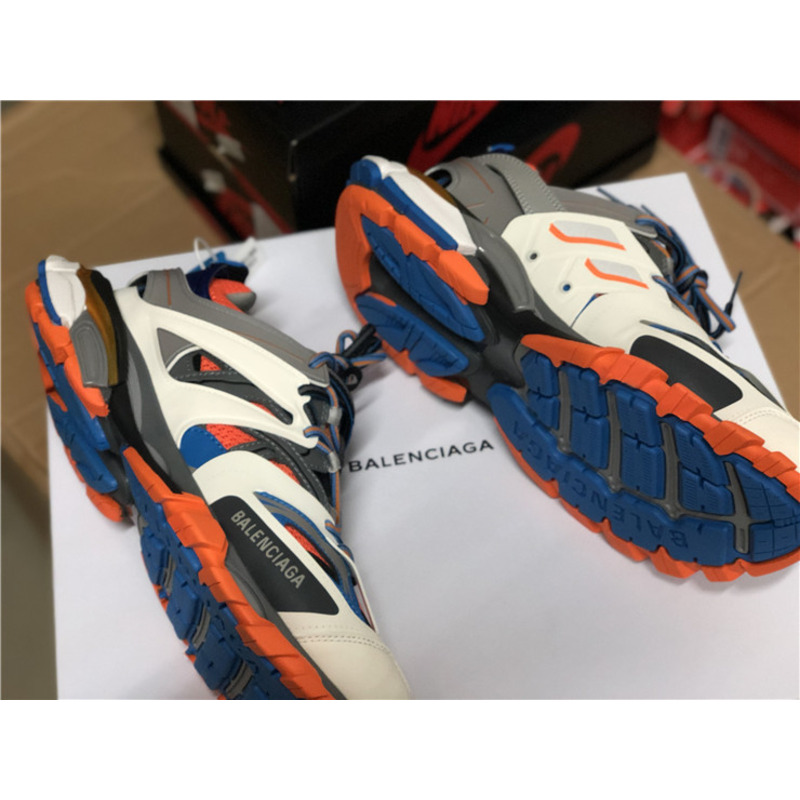 Ba*len*cia*ga 3.0 white orange blue sneakers men women