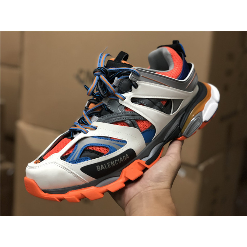 Ba*len*cia*ga 3.0 white orange blue sneakers men women