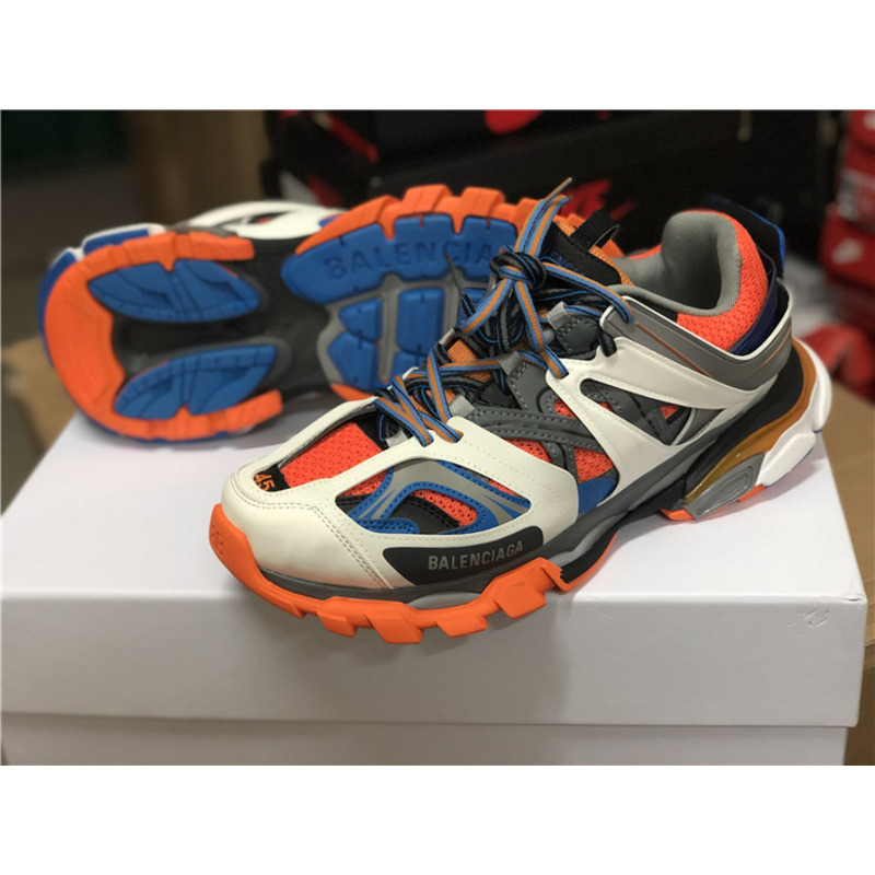 Ba*len*cia*ga 3.0 white orange blue sneakers men women