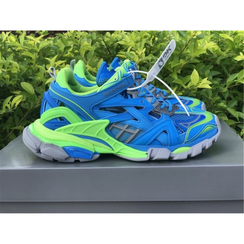 Ba*len*cia*ga 4.0 fluorescent green blue sneakers men wome