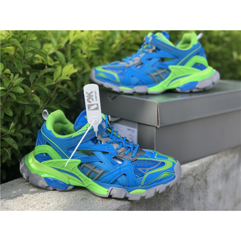 Ba*len*cia*ga 4.0 fluorescent green blue sneakers men wome