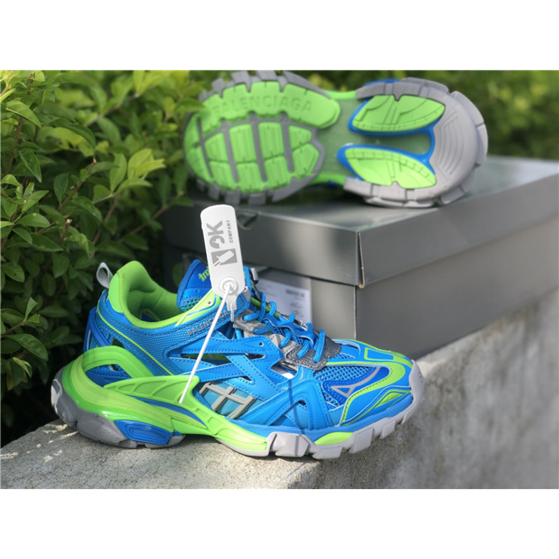 Ba*len*cia*ga 4.0 fluorescent green blue sneakers men wome