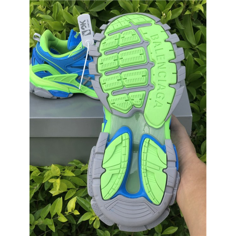 Ba*len*cia*ga 4.0 fluorescent green blue sneakers men wome