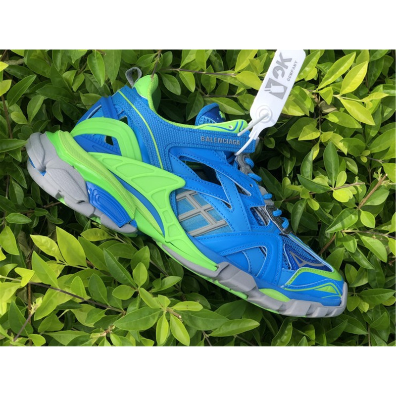 Ba*len*cia*ga 4.0 fluorescent green blue sneakers men wome