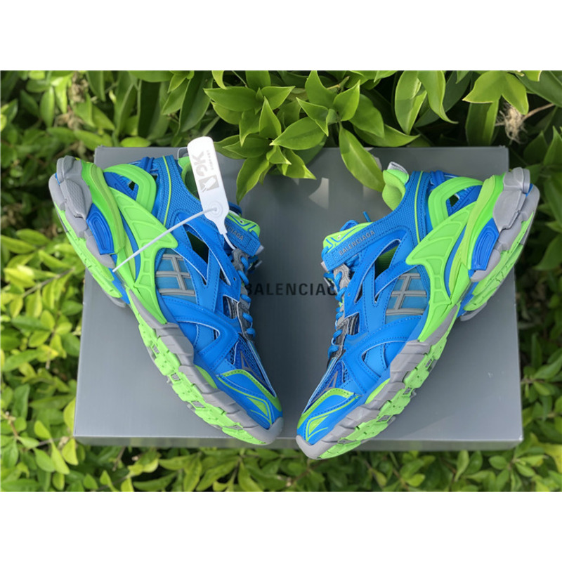 Ba*len*cia*ga 4.0 fluorescent green blue sneakers men wome