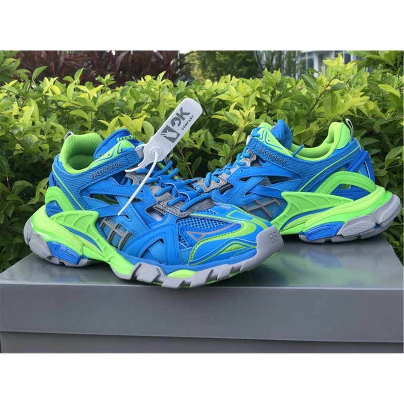 Ba*len*cia*ga 4.0 fluorescent green blue sneakers men wome