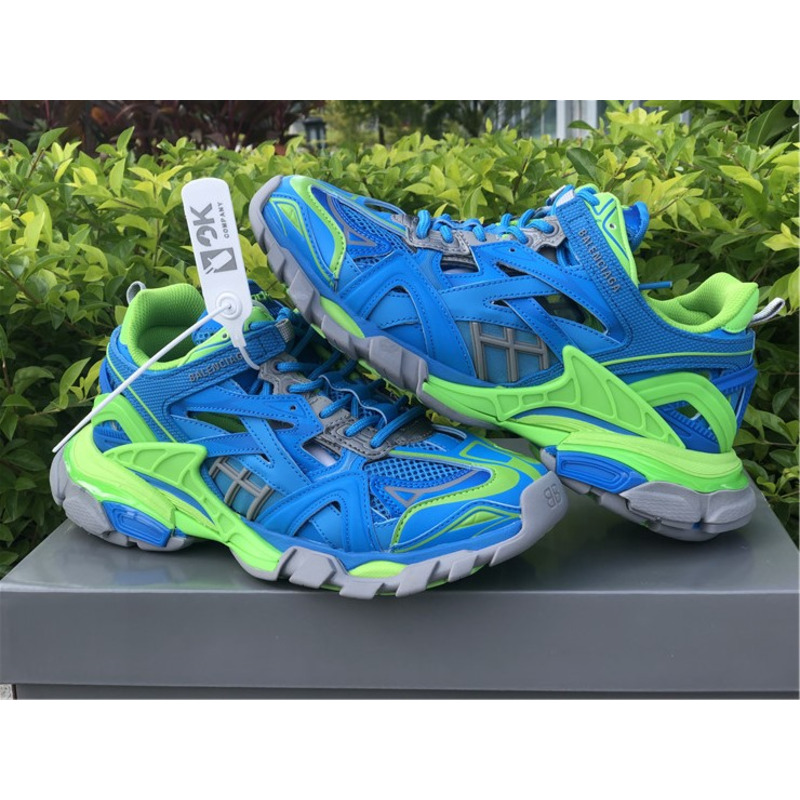 Ba*len*cia*ga 4.0 fluorescent green blue sneakers men wome