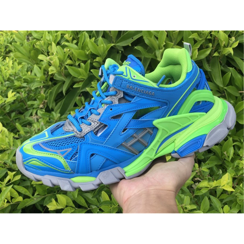 Ba*len*cia*ga 4.0 fluorescent green blue sneakers men wome