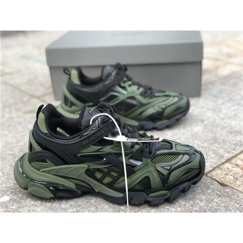 Ba*len*cia*ga 4.0 dark green sneakers men women