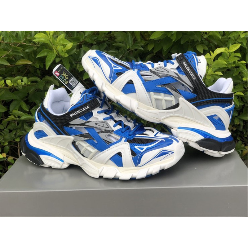 Ba*len*cia*ga 4.0 white blue sneakers men women