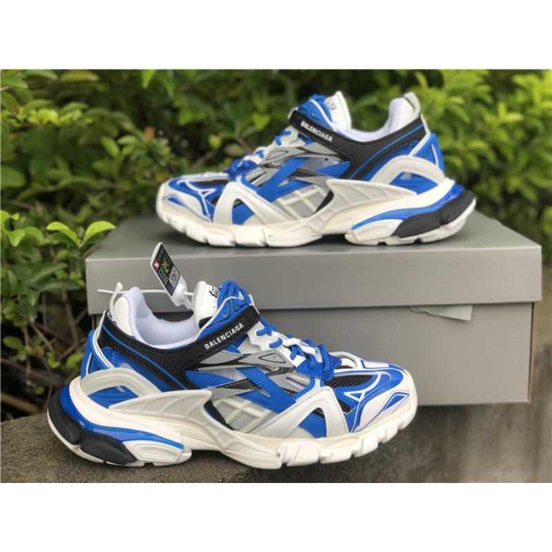 Ba*len*cia*ga 4.0 white blue sneakers men women