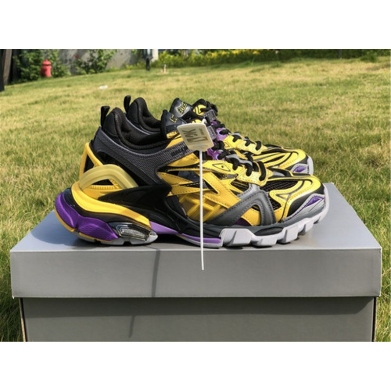 Ba*len*cia*ga 4.0 yellow black purple sneakers men women