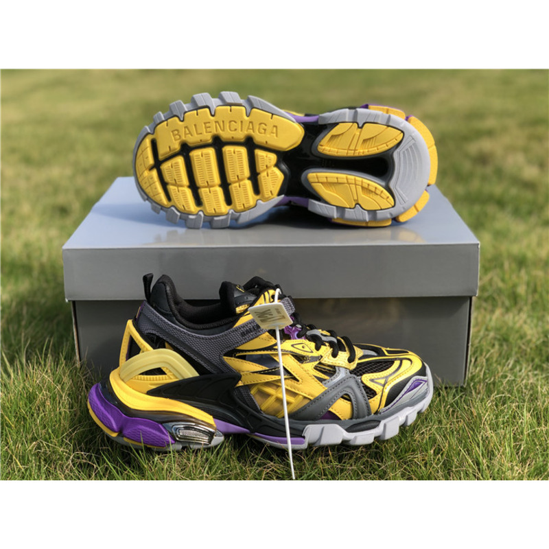 Ba*len*cia*ga 4.0 yellow black purple sneakers men women