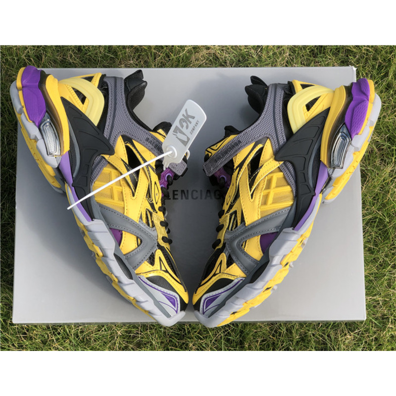 Ba*len*cia*ga 4.0 yellow black purple sneakers men women