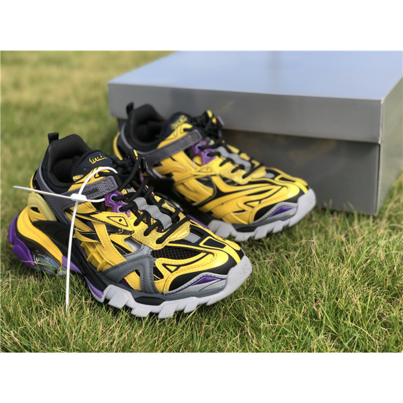 Ba*len*cia*ga 4.0 yellow black purple sneakers men women