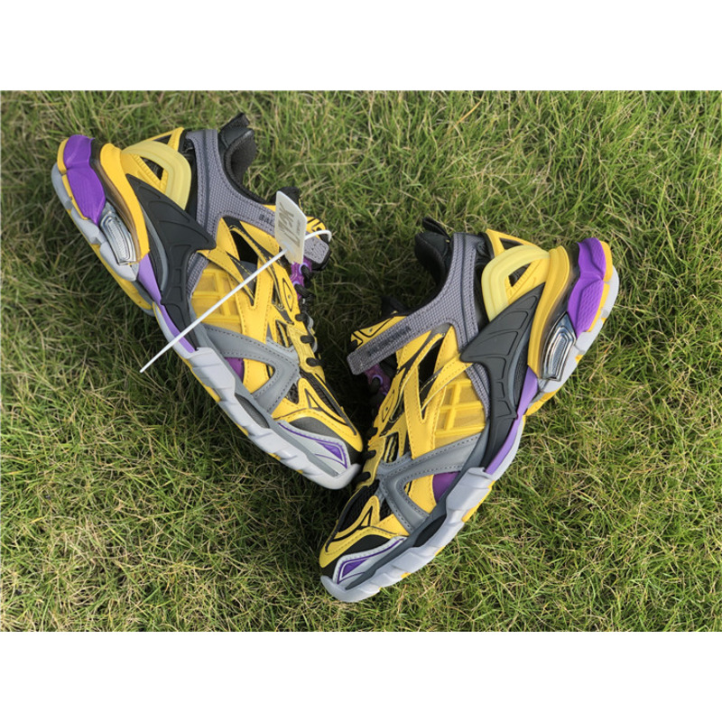 Ba*len*cia*ga 4.0 yellow black purple sneakers men women