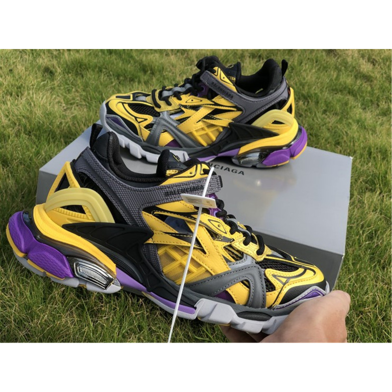 Ba*len*cia*ga 4.0 yellow black purple sneakers men women