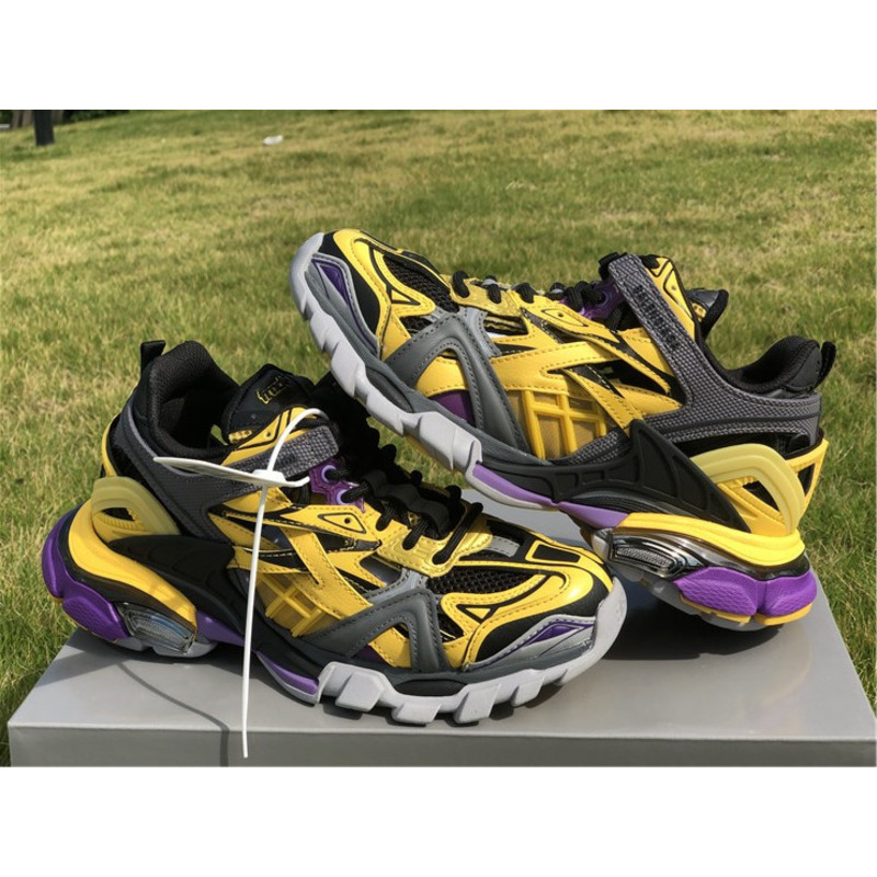 Ba*len*cia*ga 4.0 yellow black purple sneakers men women