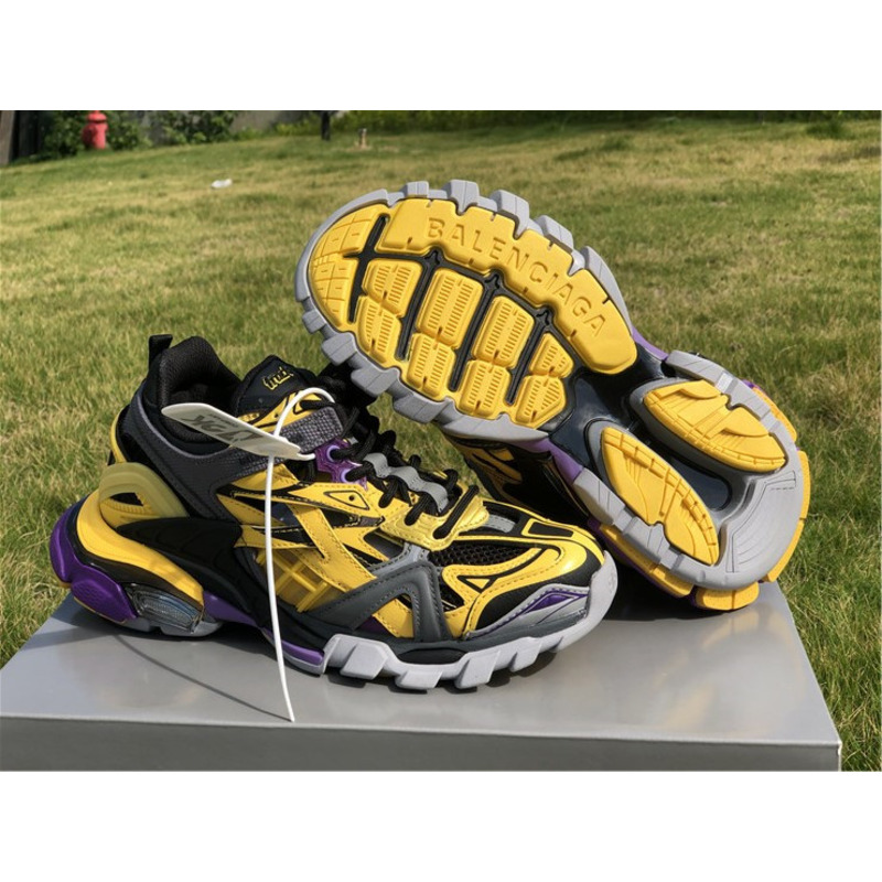 Ba*len*cia*ga 4.0 yellow black purple sneakers men women