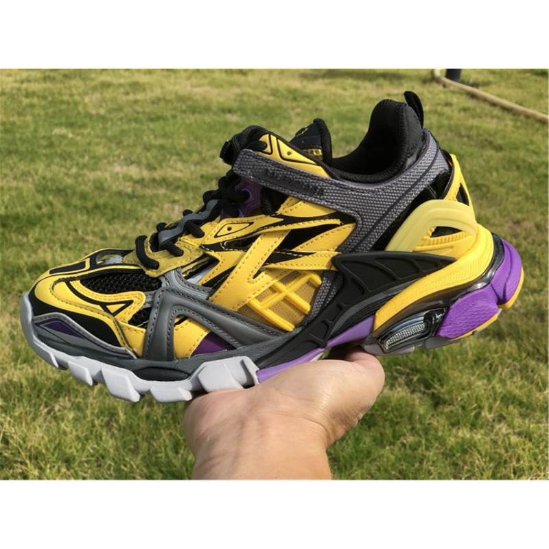 Ba*len*cia*ga 4.0 yellow black purple sneakers men women