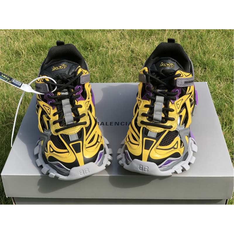 Ba*len*cia*ga 4.0 yellow black purple sneakers men women