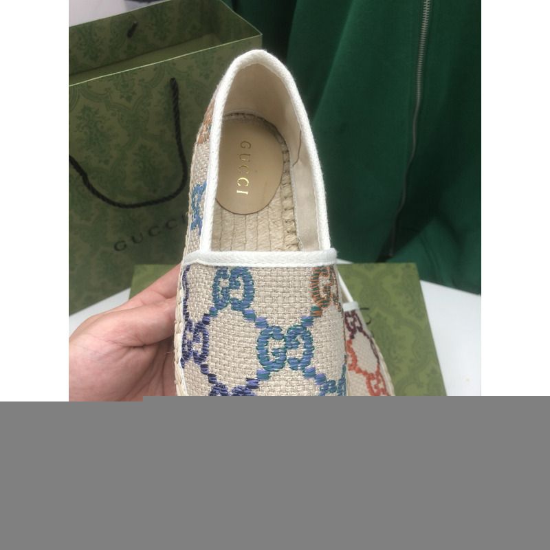 G*u*i gg fisherman shoes with straw insole in white