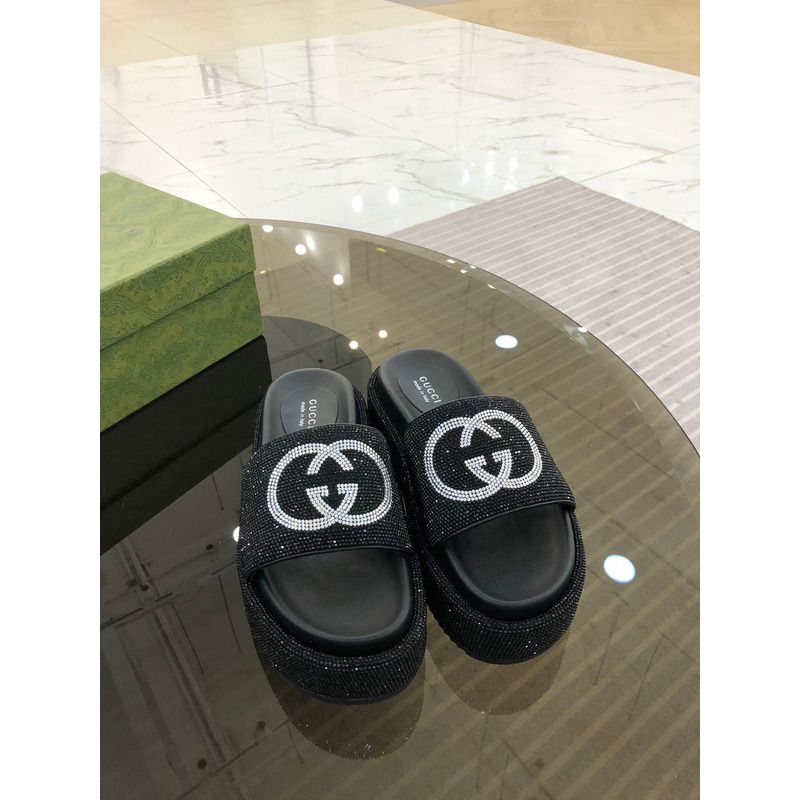 G*u*i double g diamond shinny platform black