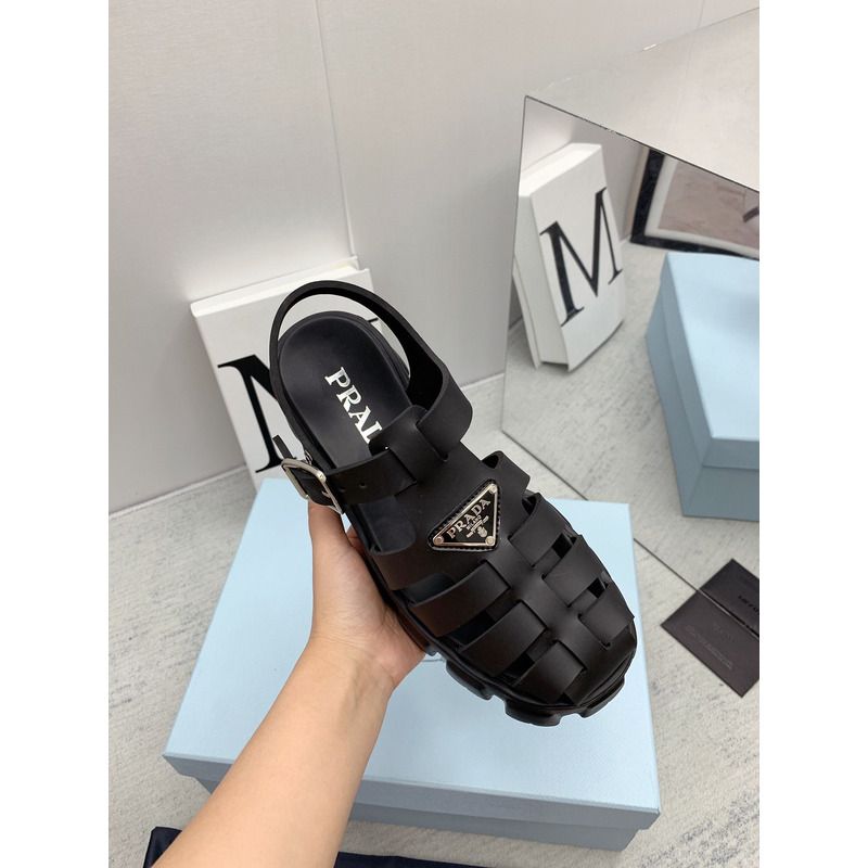 Pra*a foam rubber sandals black