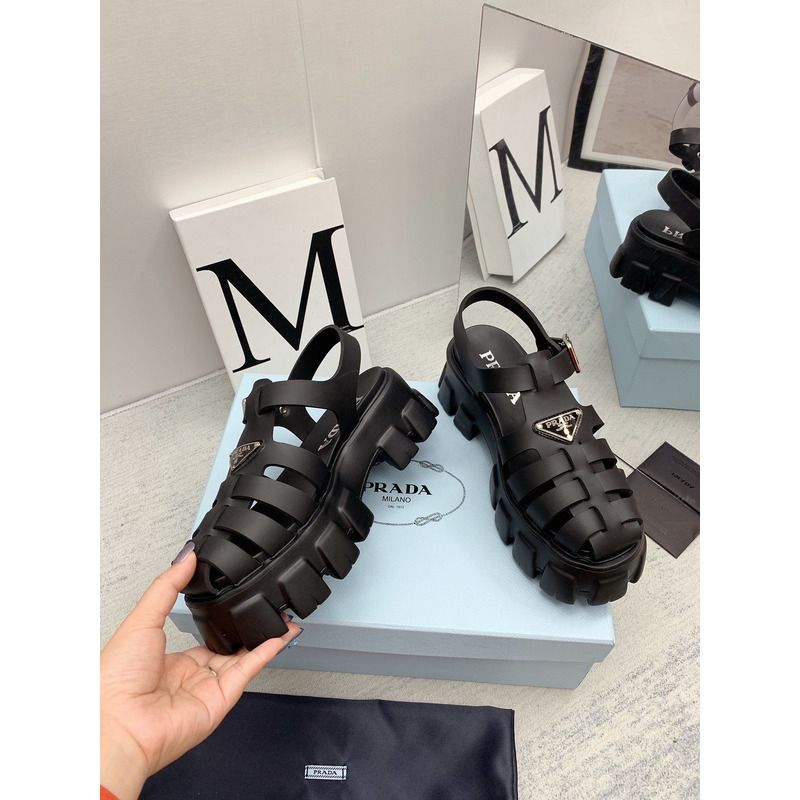 Pra*a foam rubber sandals black