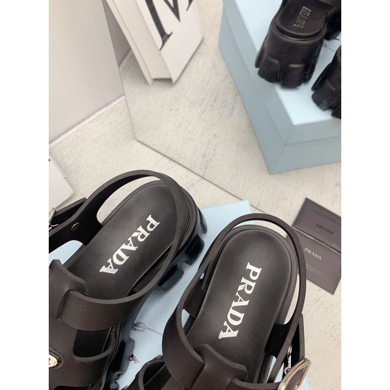 Pra*a foam rubber sandals black