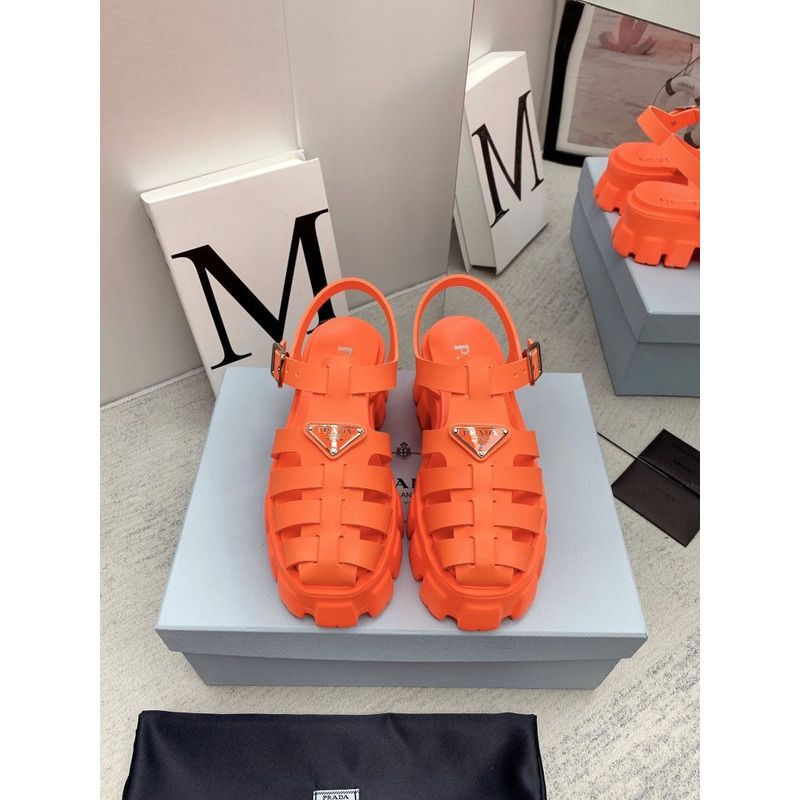 Pra*a foam rubber sandals orange