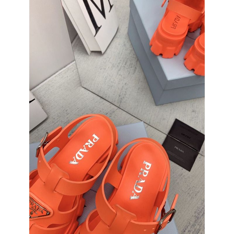 Pra*a foam rubber sandals orange