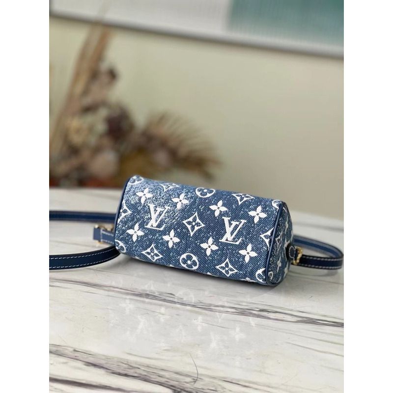 l**is V*t*n lv nano speedy bag monogram denim jacquard m81168 navy blue