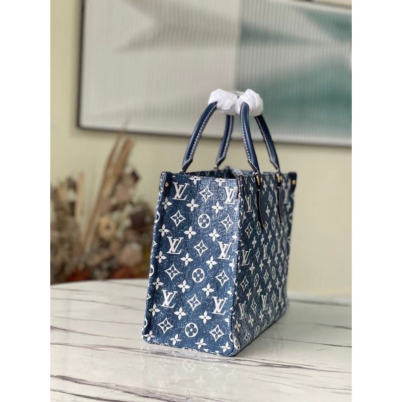 l**is V*t*n lv onthego pm monogram denim jacquard m59606 navy blue