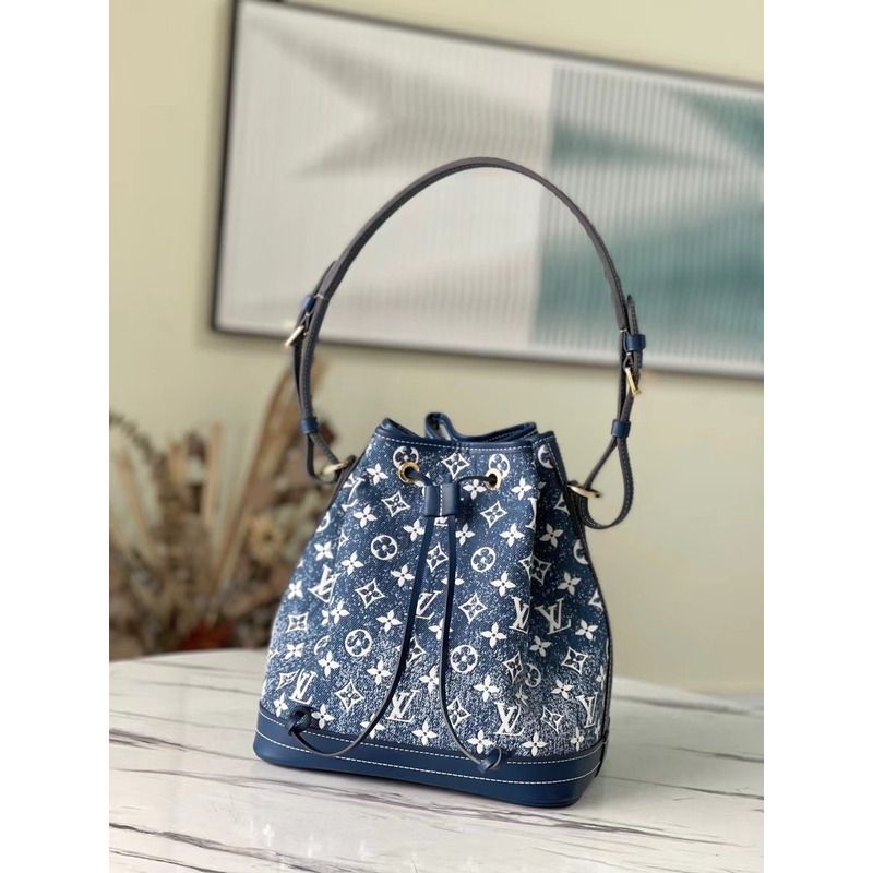 l**is V*t*n lv petite noe bag monogram denim jacquard m59606 navy blue