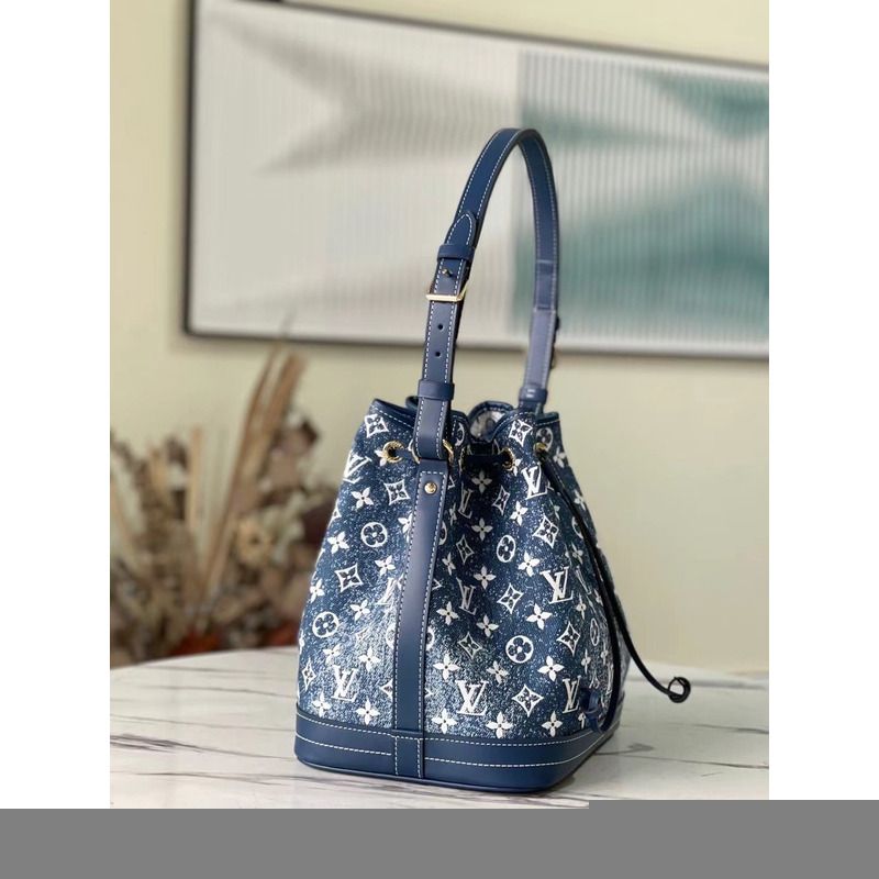 l**is V*t*n lv petite noe bag monogram denim jacquard m59606 navy blue