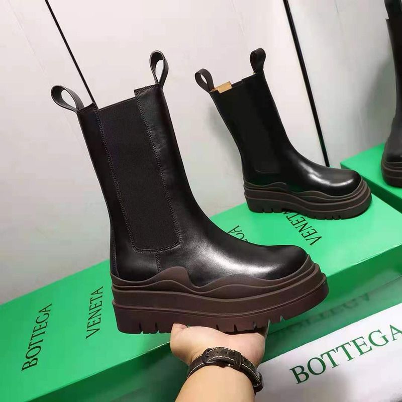 Bo*te*ga ve*ne*ta high leather boots with platform soles