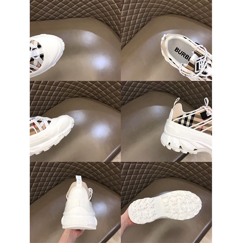 B**rry vintage check arthur sneakers in white