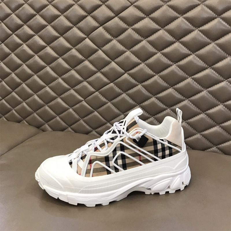 B**rry vintage check arthur sneakers in white