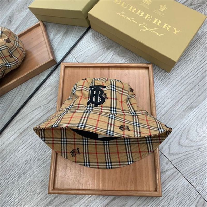 B**rry monogram motif icon stripe cotton bucket hat