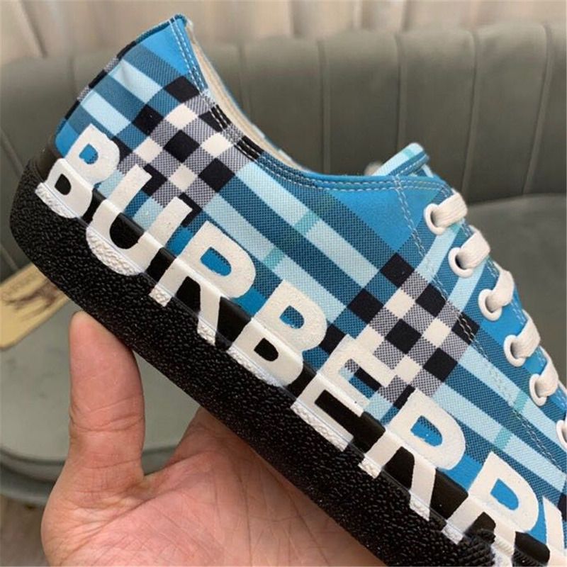 B**rry plaid blue sneaker