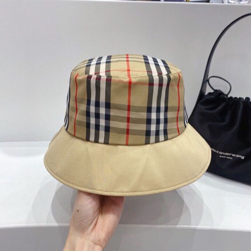 B**rry vintage check cotton bucket hat