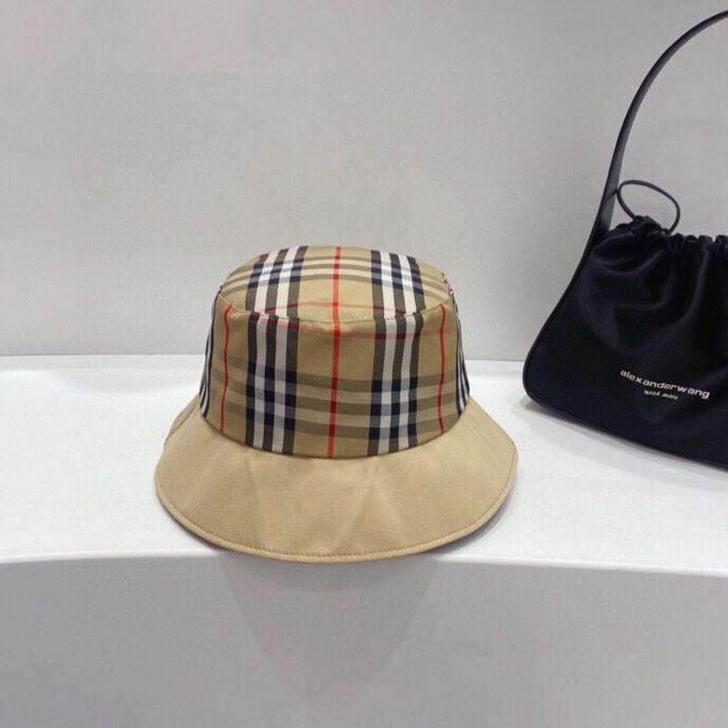 B**rry vintage check cotton bucket hat