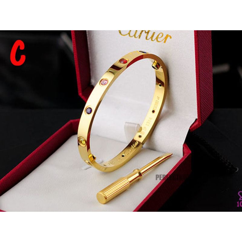 Cartier love bracelet Gold with Colorful Stones