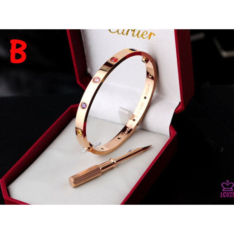 Cartier love bracelet Rose Gold with Colorful Stones